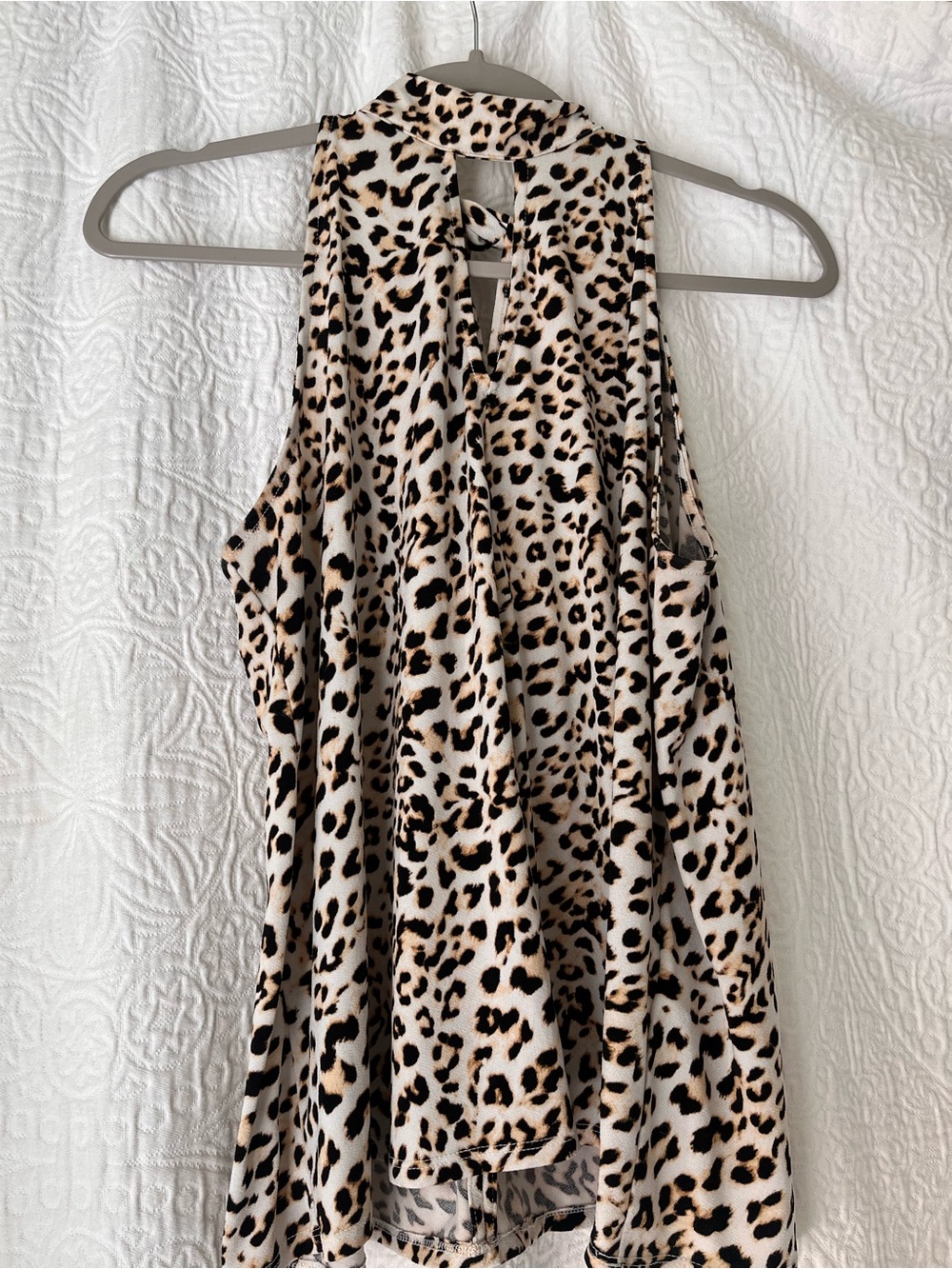 Banana Republic Beige and Black Leopard Halter Camisole